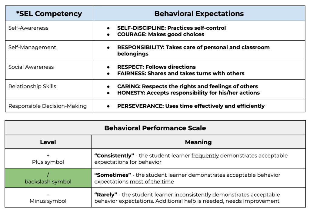 Student Behavior Competencies