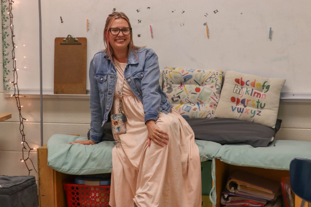 Teacher Appreciation Week_ Anna BehrendsTeacher Appreciation Week_ Anna Behrends-7 A teacher poses for a photo