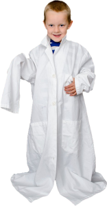 Child playing dress-up as a medical professional