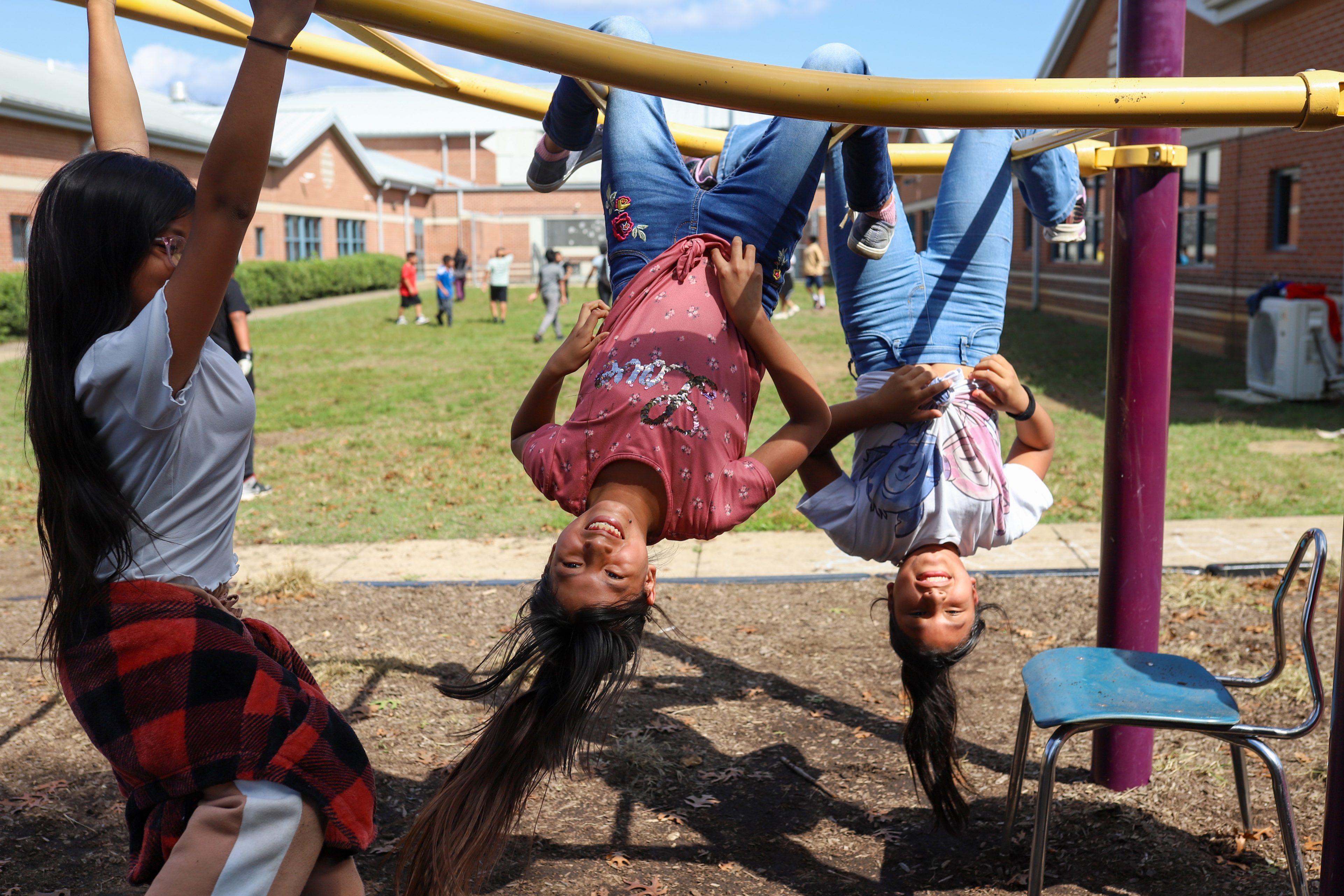 Students play on the playground