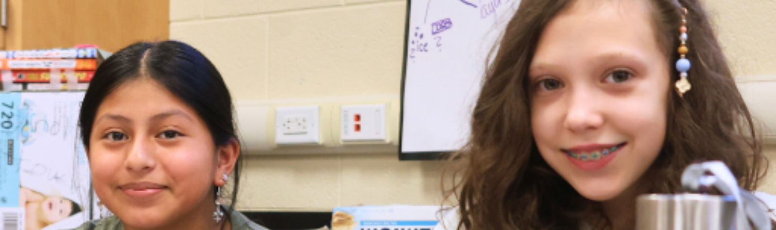 Two students in a classroom