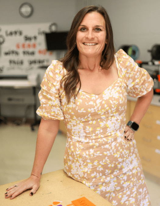 Principal Kelley Weiss in Wallace A. Smith Elementary classroom