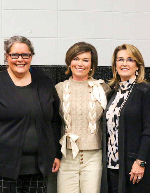 Lookout Valley Middle High Band teacher with donor