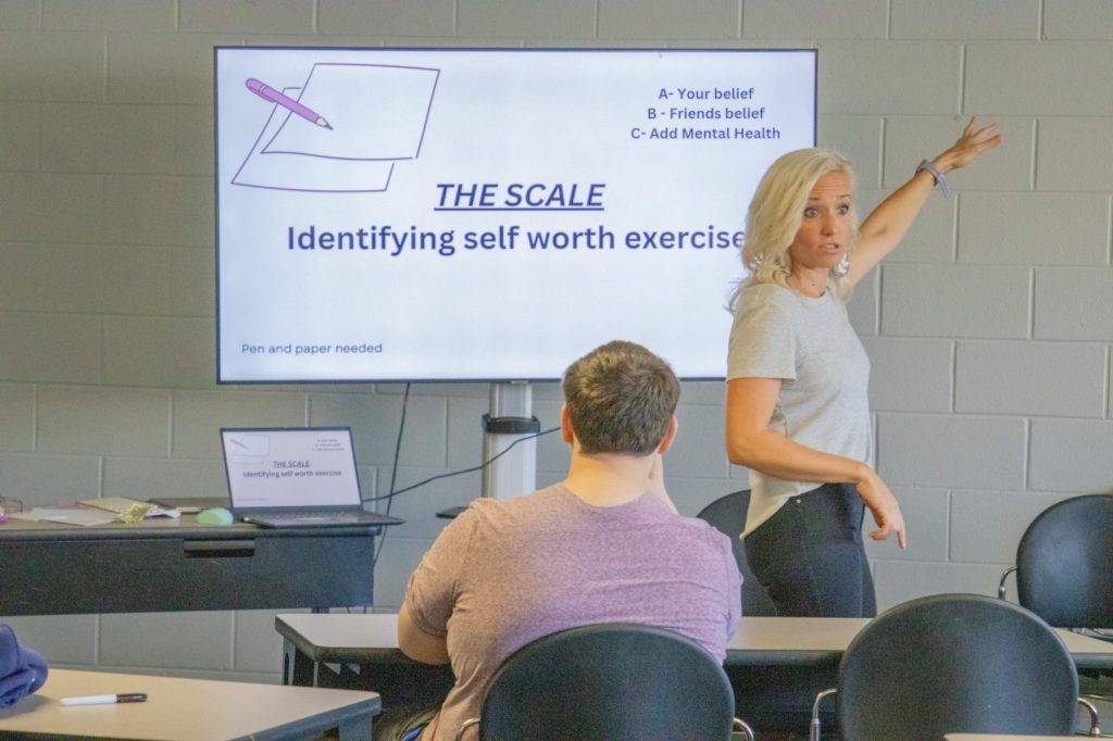 RBH Mental Health Week-2 teacher/social worker / counselor giving mental health awareness presentation