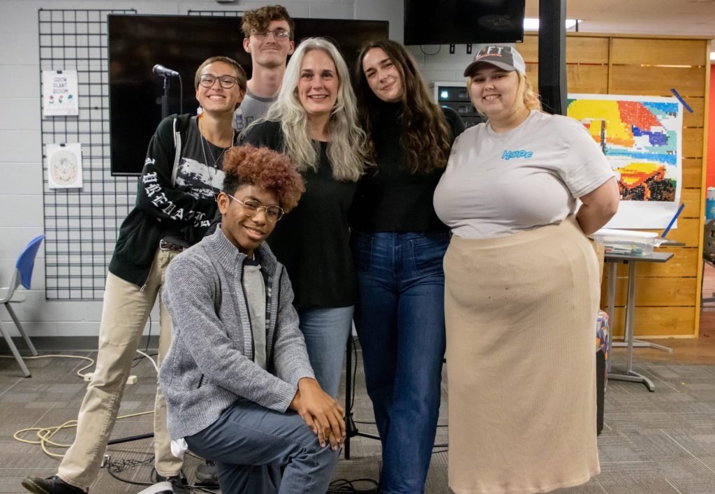 RBHS Mental Health Awareness Week-2 Be The Change singers at Red Bank High