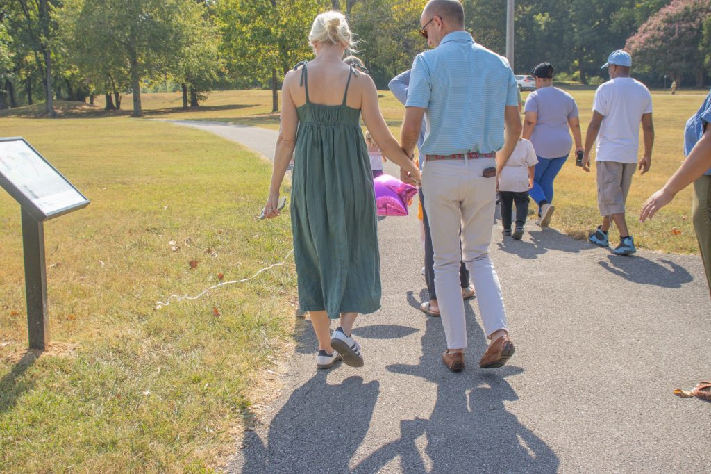 Storybook Trail 8.29.24-21 students, staff, community members, and families on story book trail